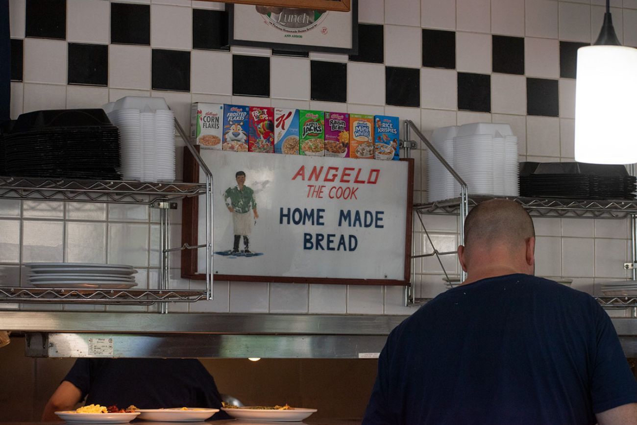 sign advertising homemade bread