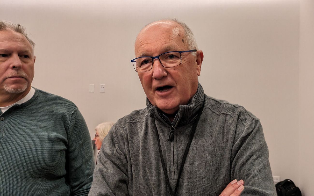Pete Hoekstra talks to reporters