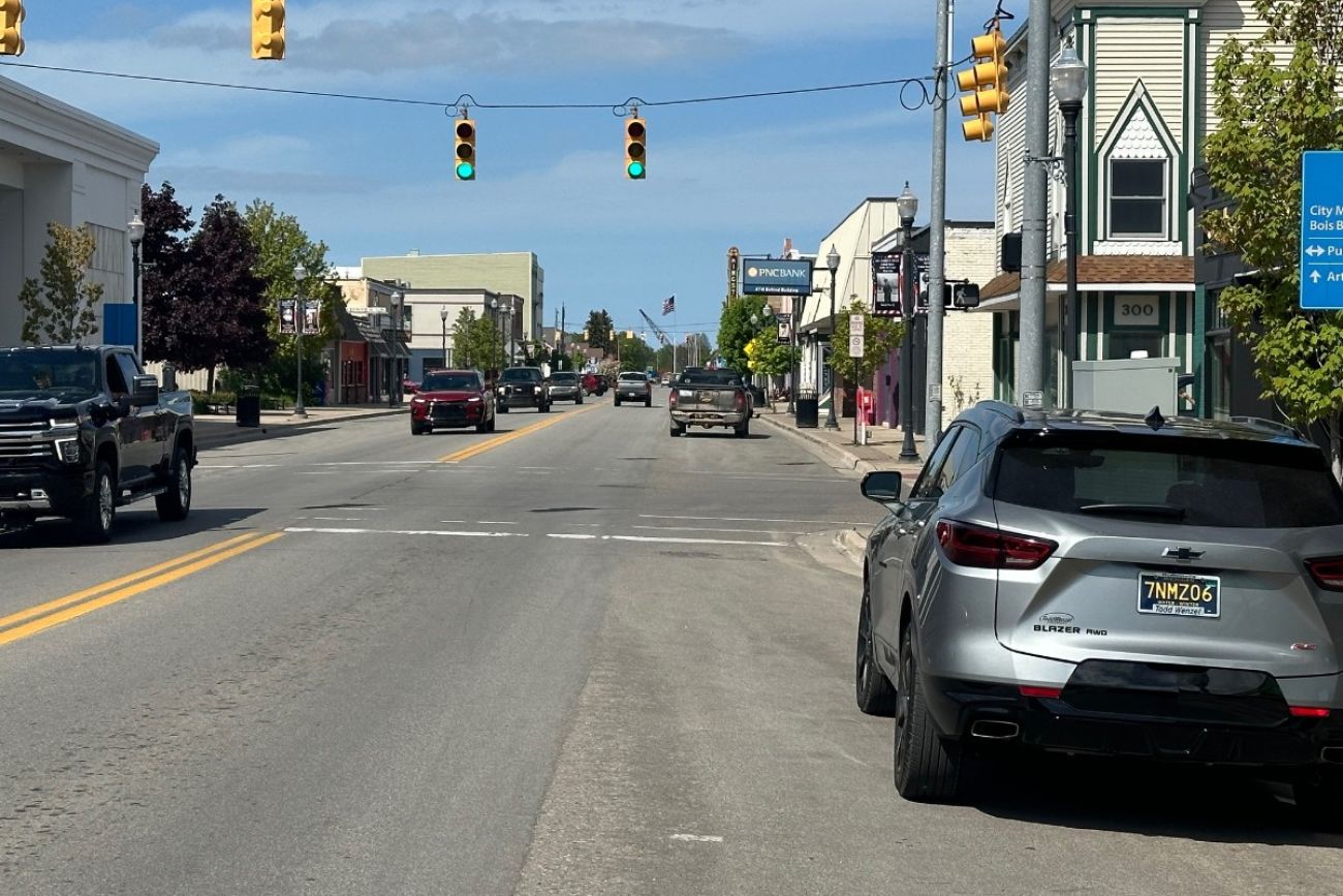 A downtown road