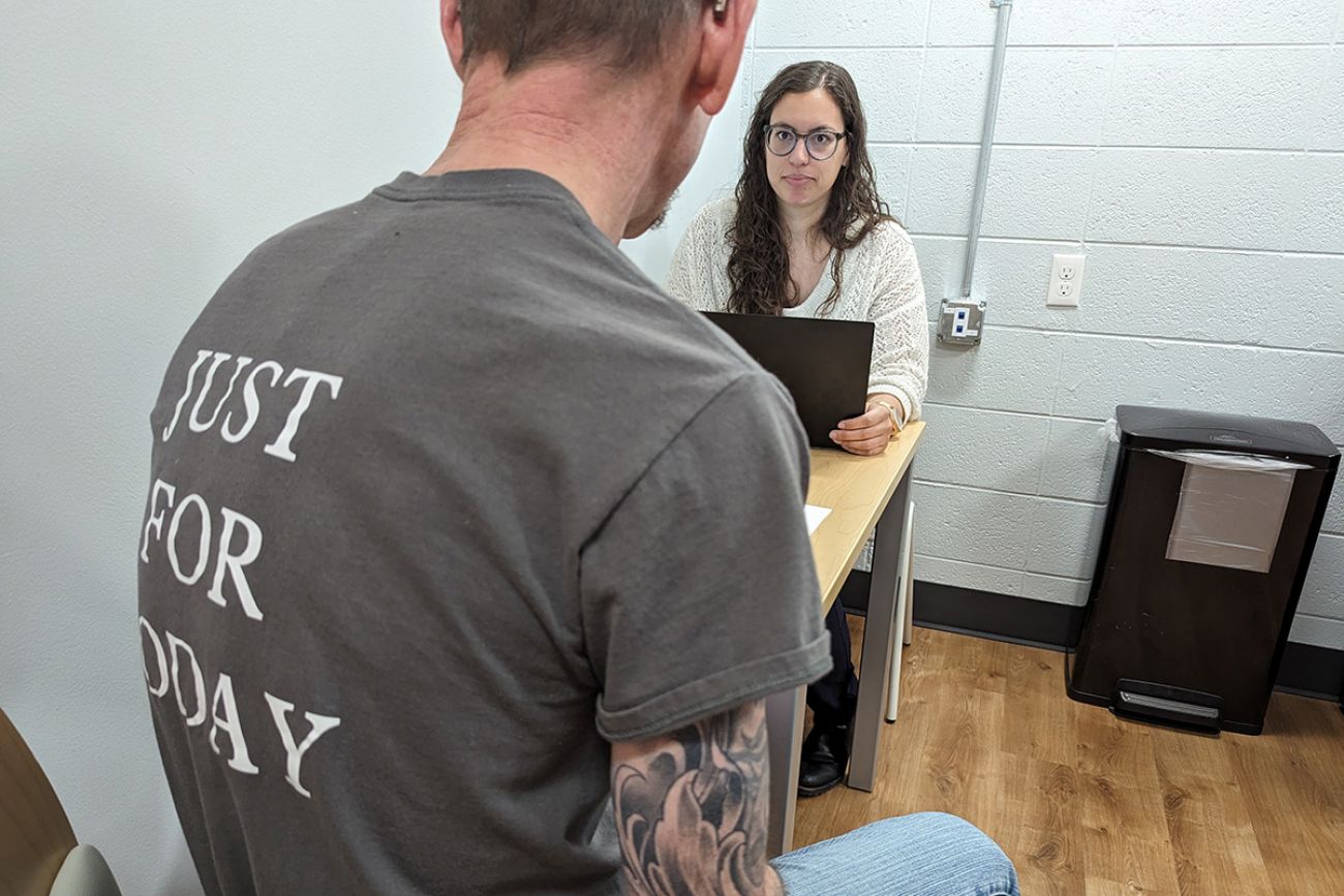nurse talking to a patient
