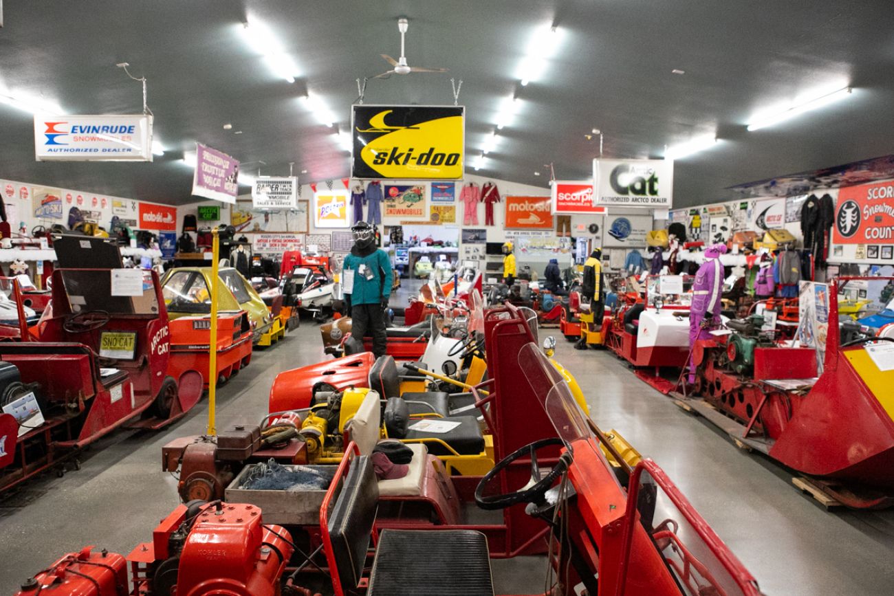 Snow mobiles in the museum