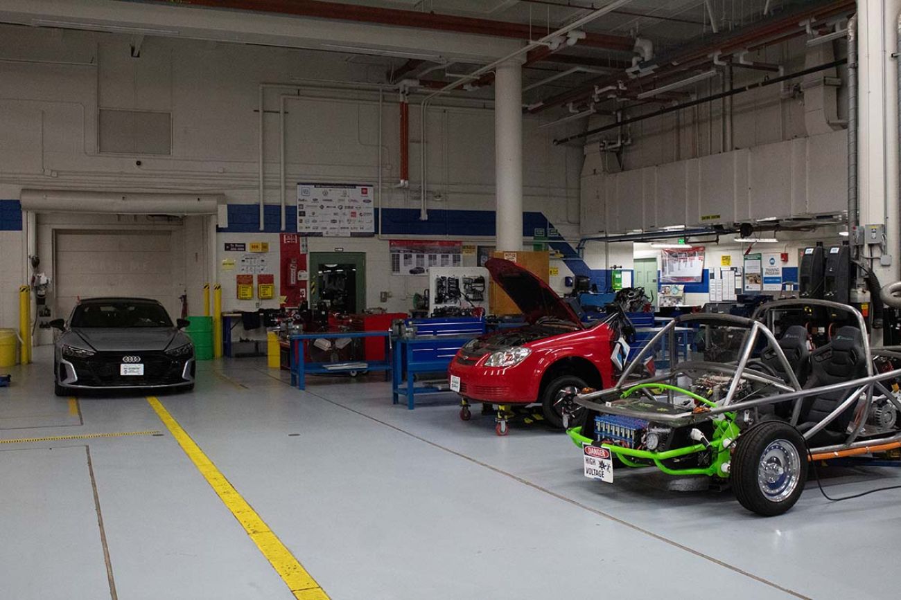cars inside a building