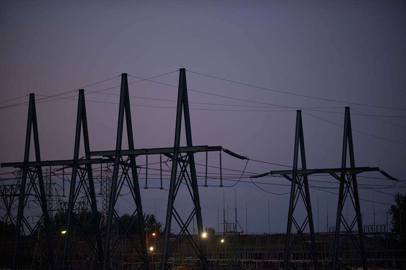 Transmission lines at twilight
