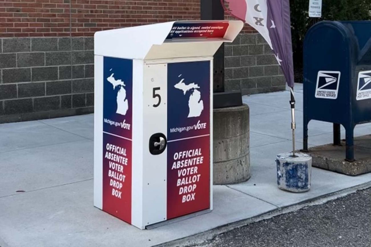 Absentee ballot drop off container