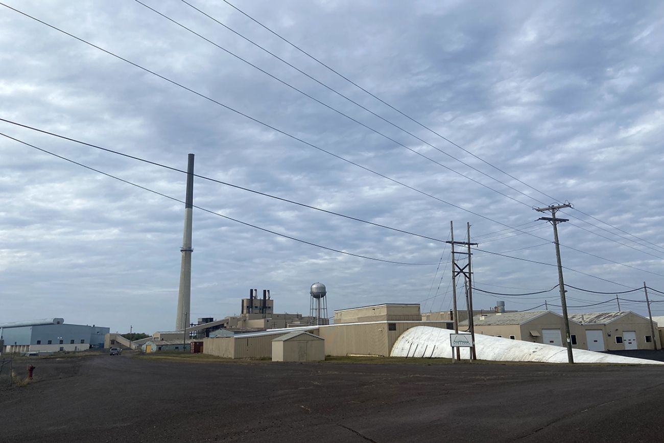 A photo of the outside of the White Pine mine in Ontonagon County, Michigan