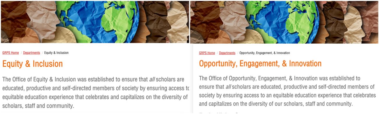 Screenshots from Grand Rapids Public Schools.