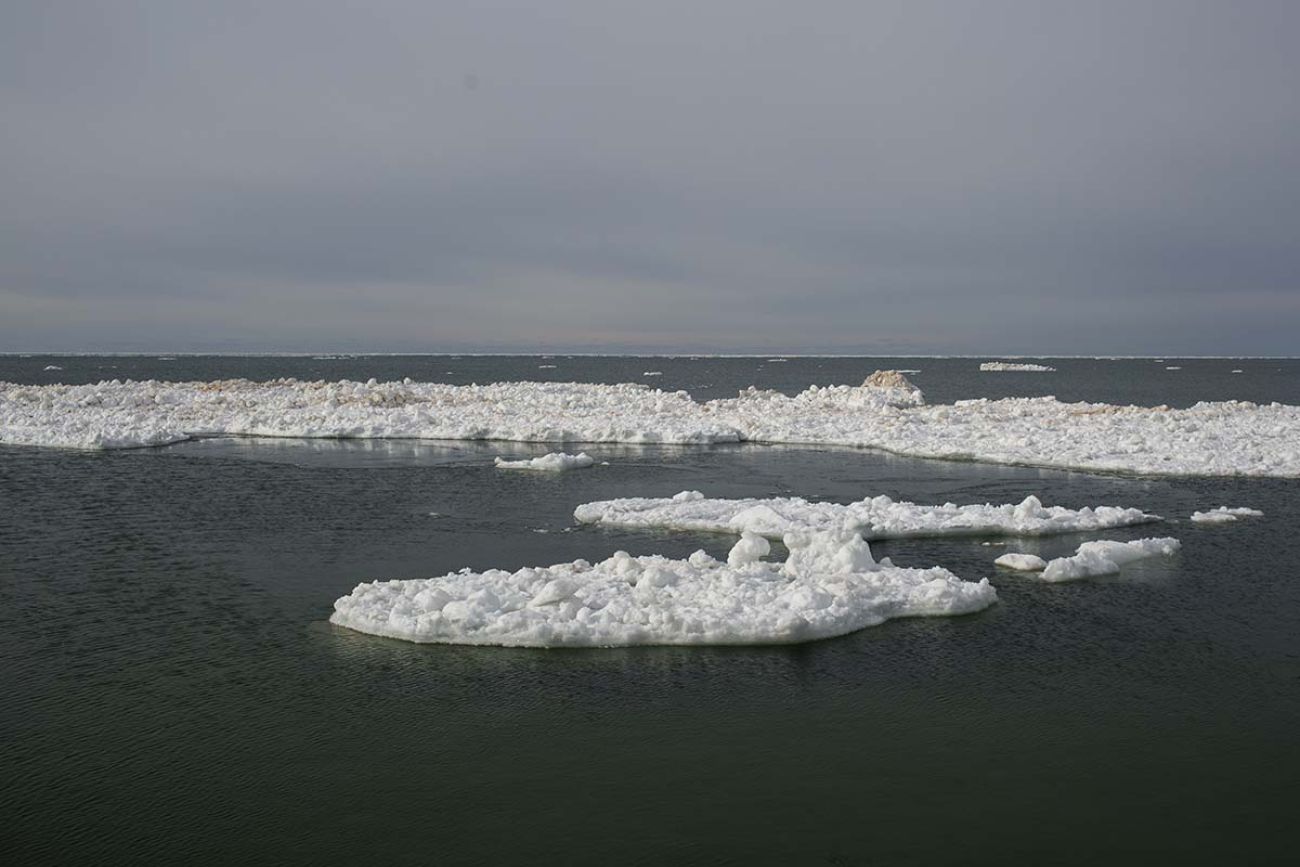 A little bit of in Lake Michigan near Holland, Michigan.