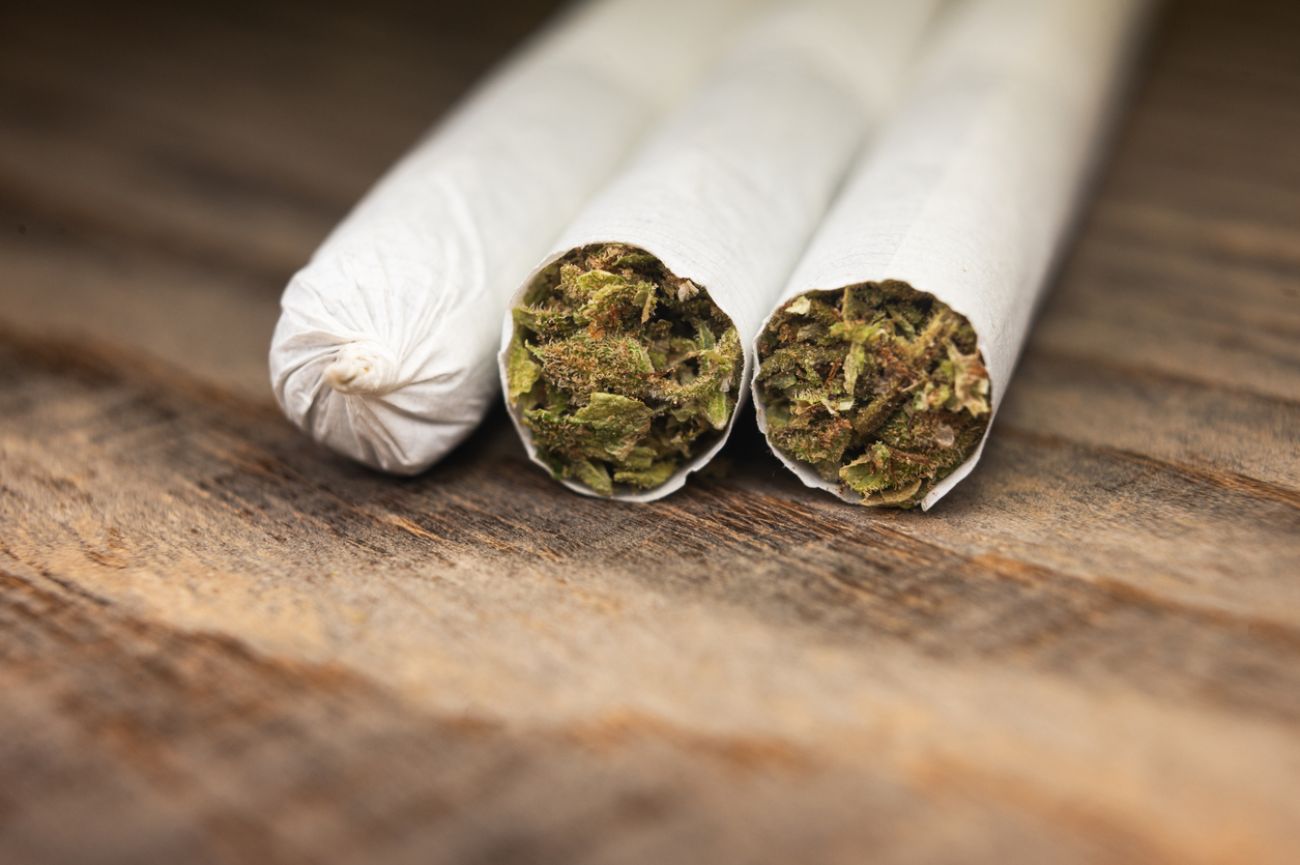 Three cannabis joints.