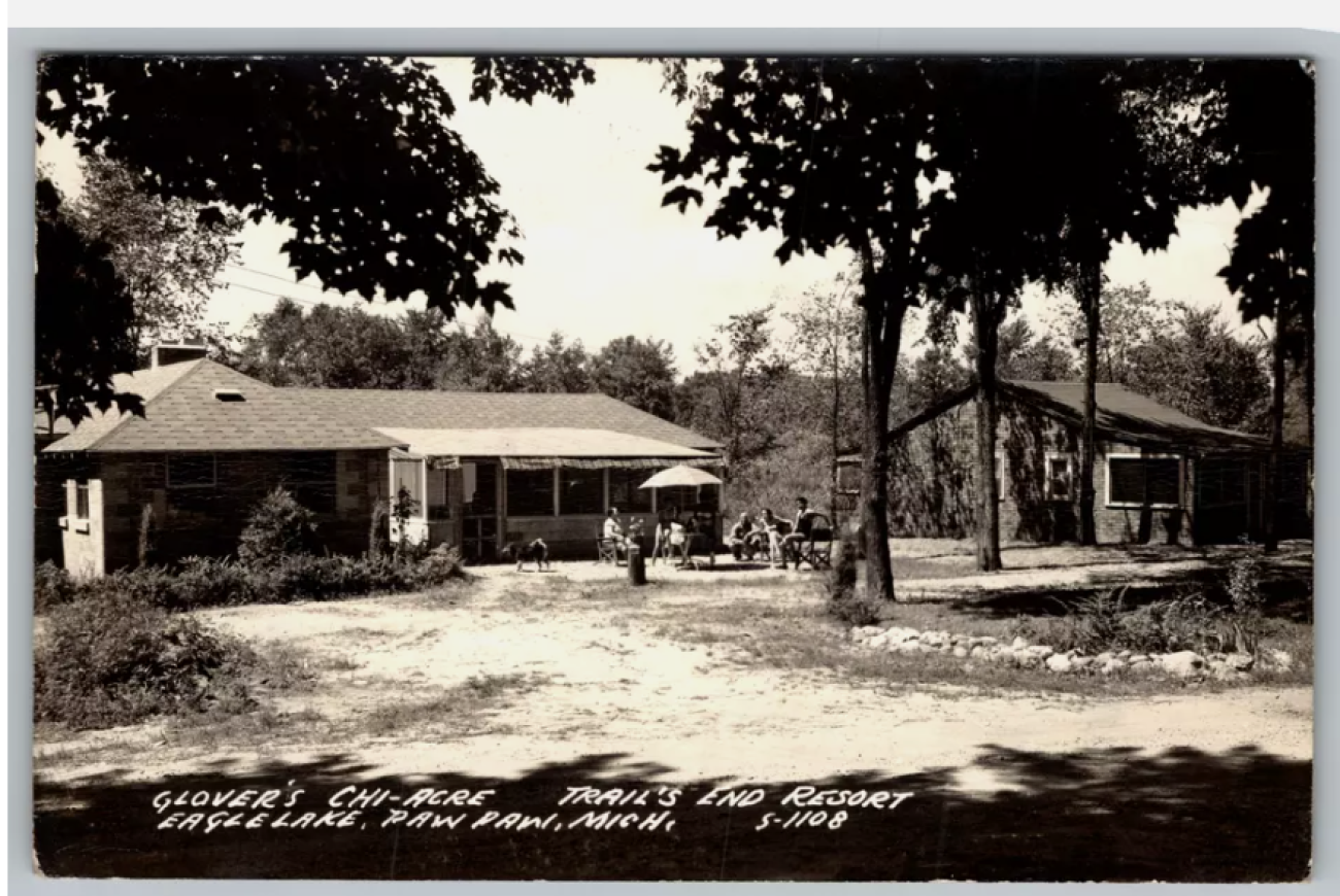 A historic photo of Glover’s Chi Acres, Paw Paw, Michigan.