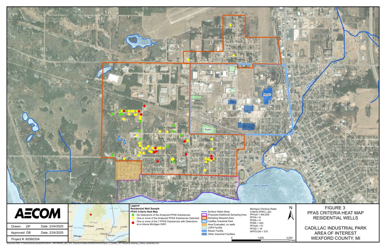 PFAS samplings heat map.