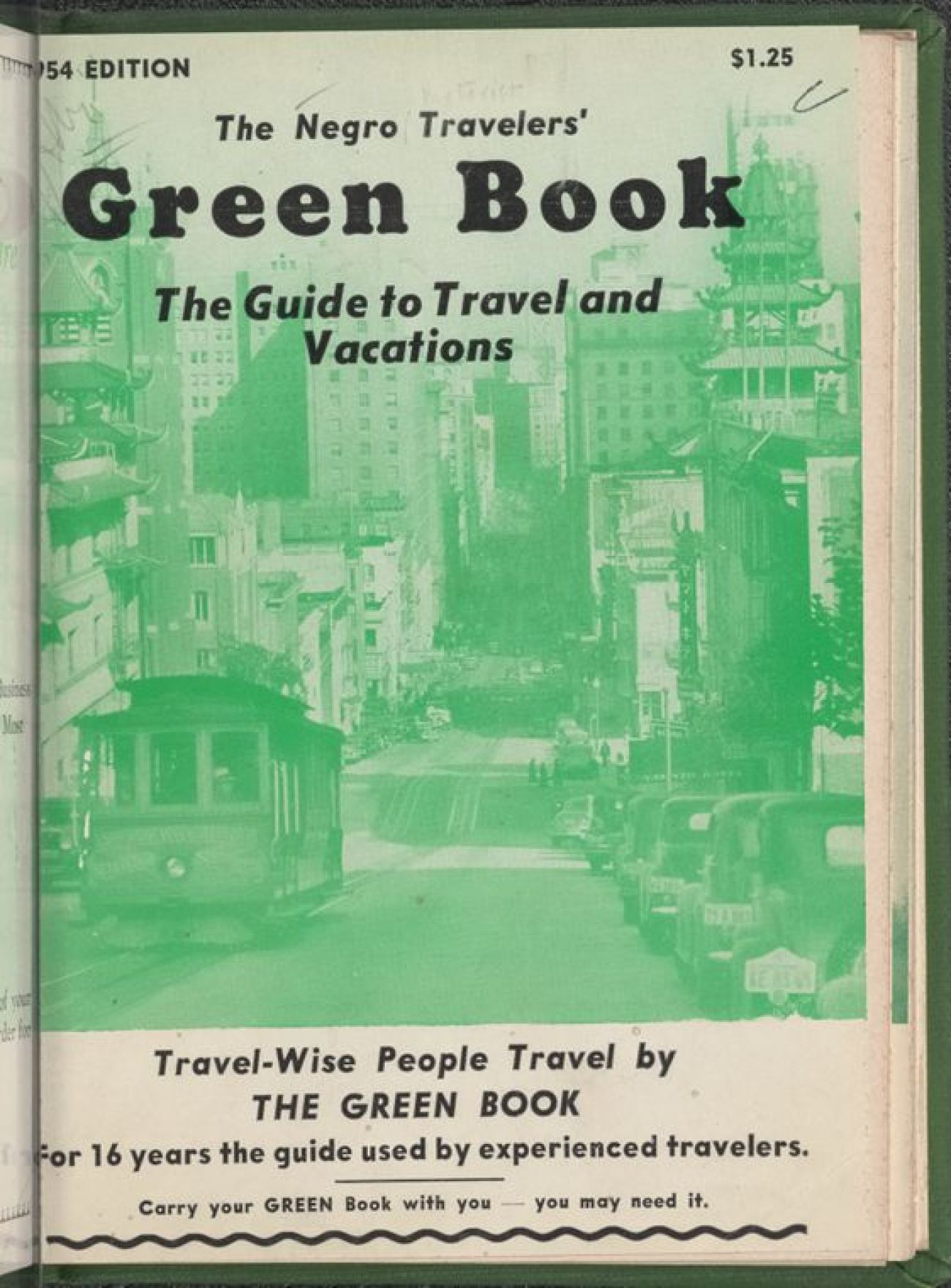 A photo of a historic Green Book.