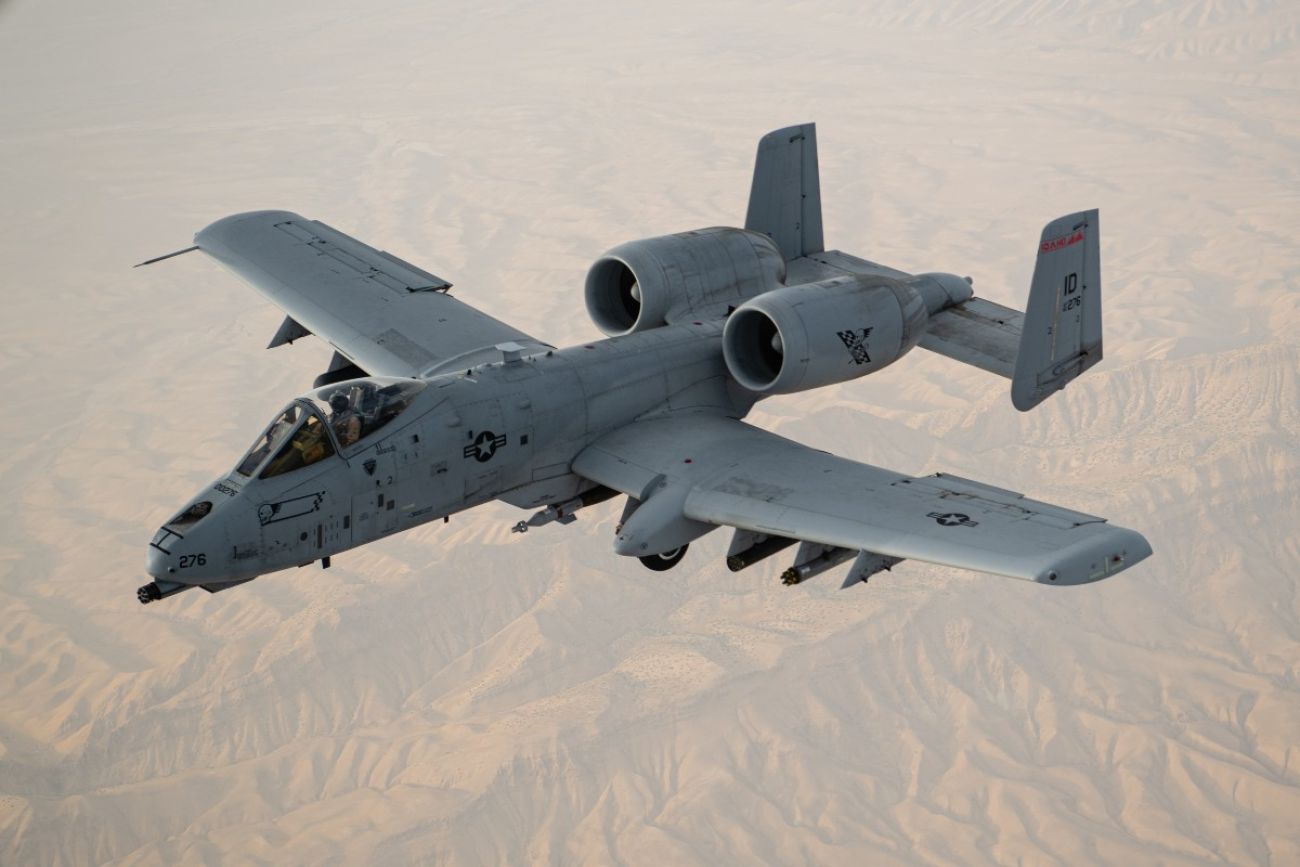 An A-10 Thunderbolt II is seen in the air