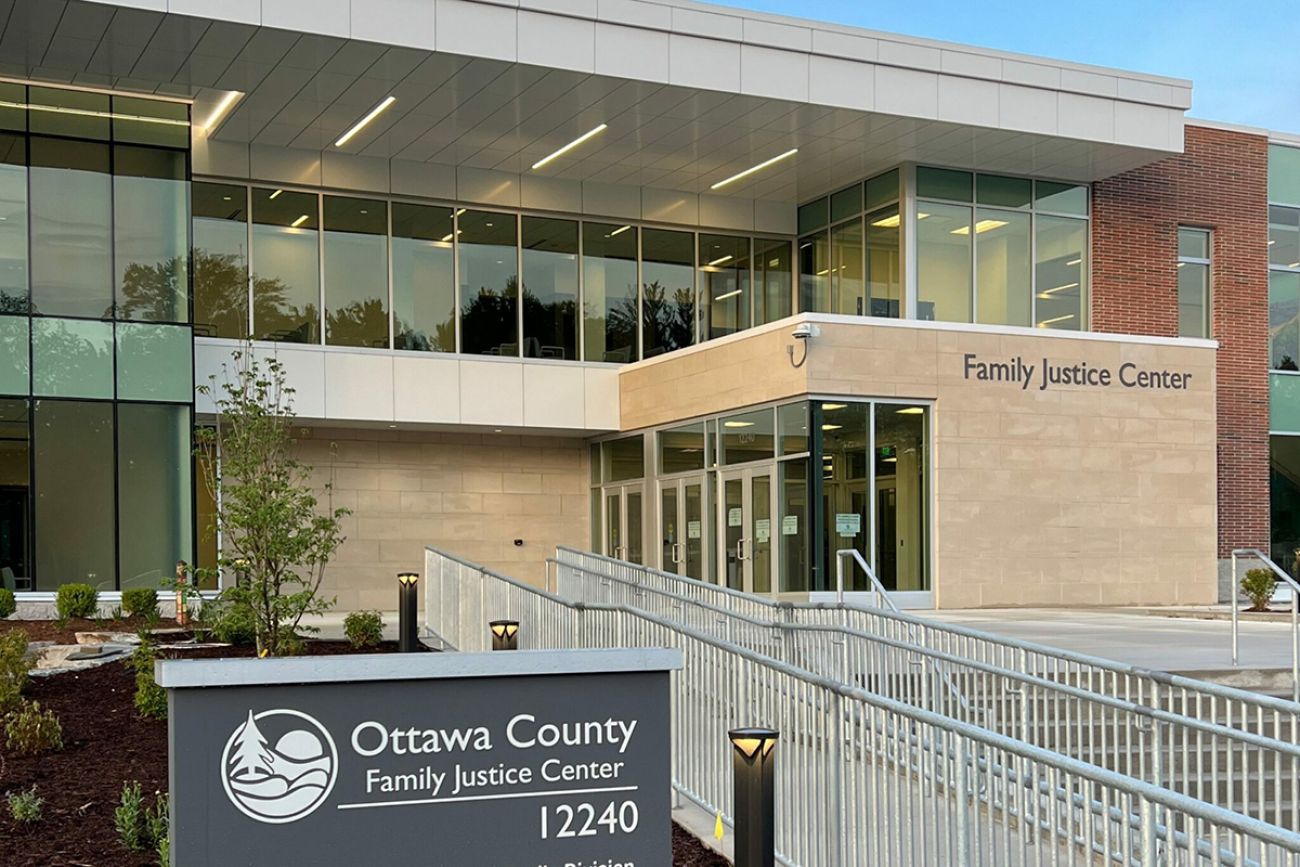 Outside the Ottawa County Family Justice Center in West Olive, Michigan.