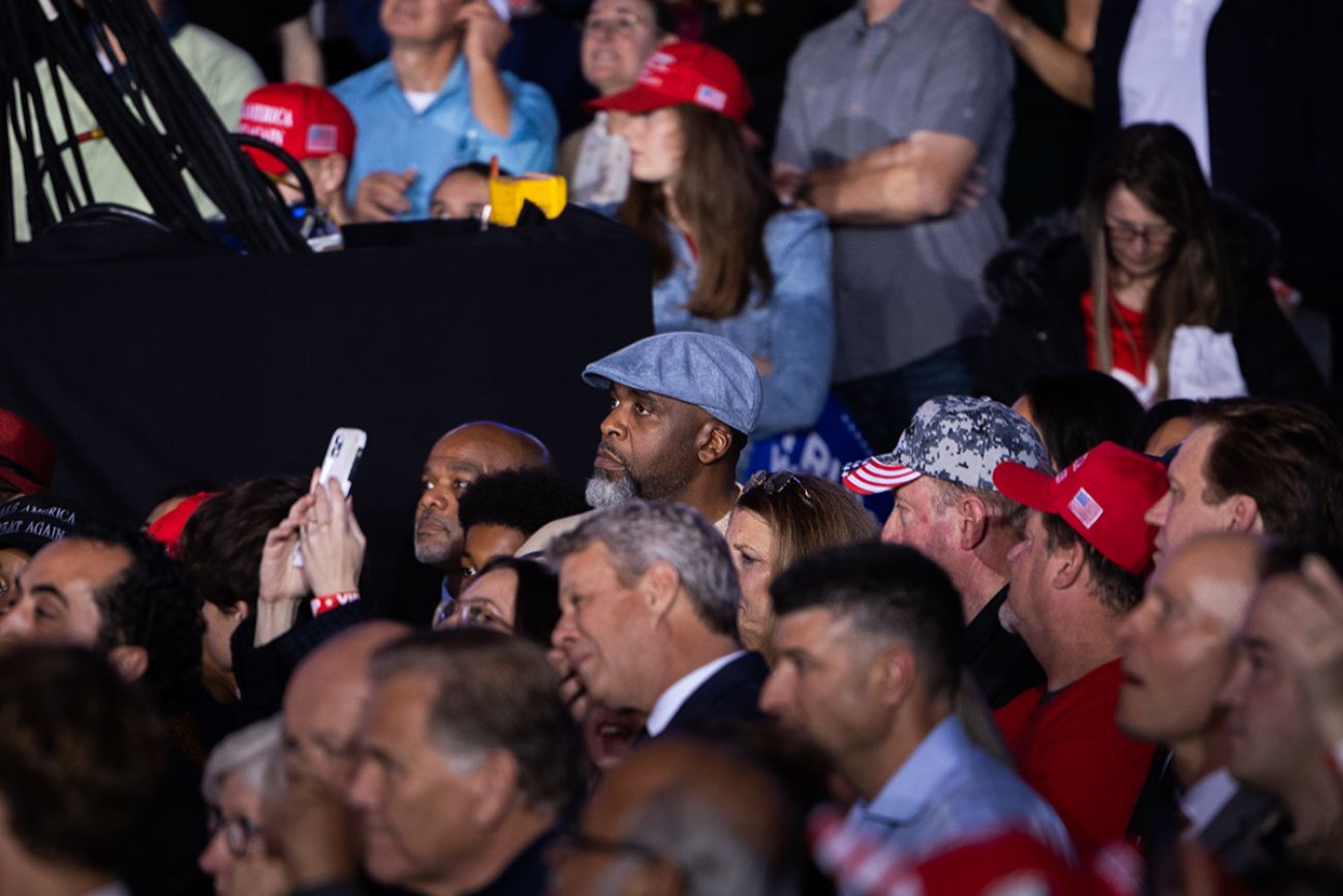 Kwame Kilpatrick in a crowd of a Trump rally.