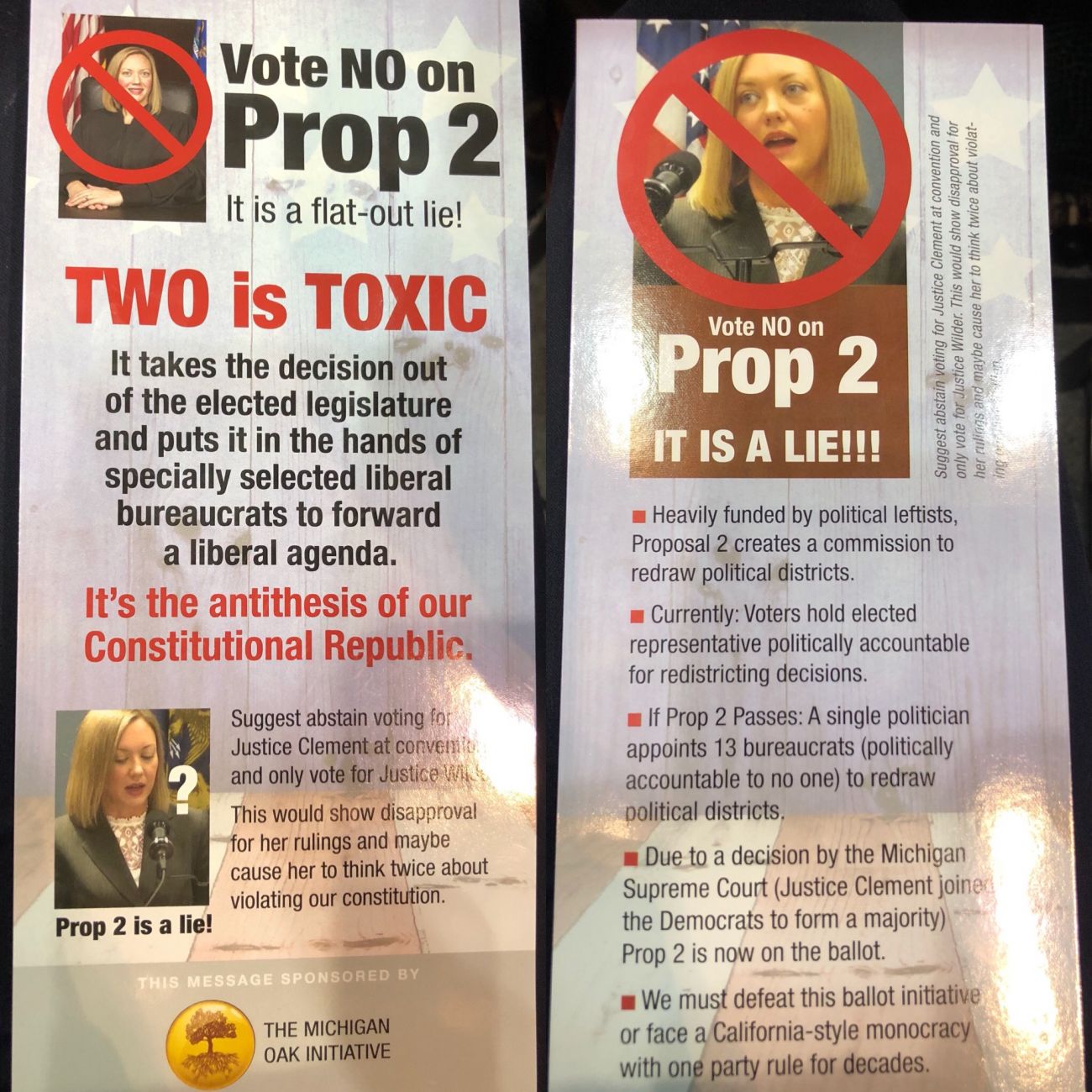 A flyer opposing the Voters Not Politicians initiative A flyer opposing the Voters Not Politicians initiative