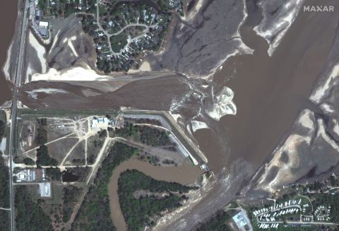 aerial view of dam