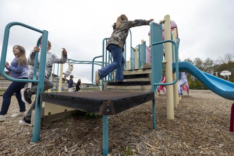 Children playing in the playground