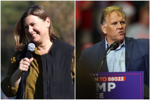 Elissa Slotkin on the left and Mike Rogers on the right