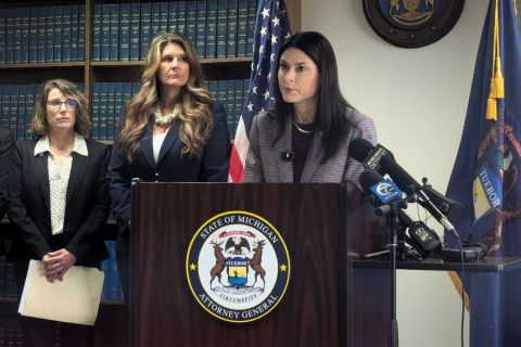 Dana Nessel in a press conference.