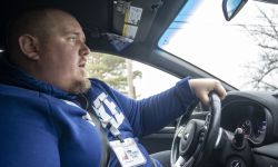 Billy Hastings in a car