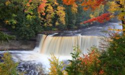 Michigan's Tahquamenon Falls during peak color