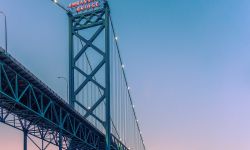 The Ambassador Bridge in Michigan. 