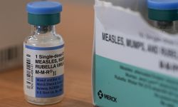 A bottle for the measles vaccine. 